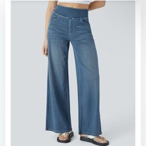 NWT HALARA Blue Flex Wide Leg Jeans Large Tall